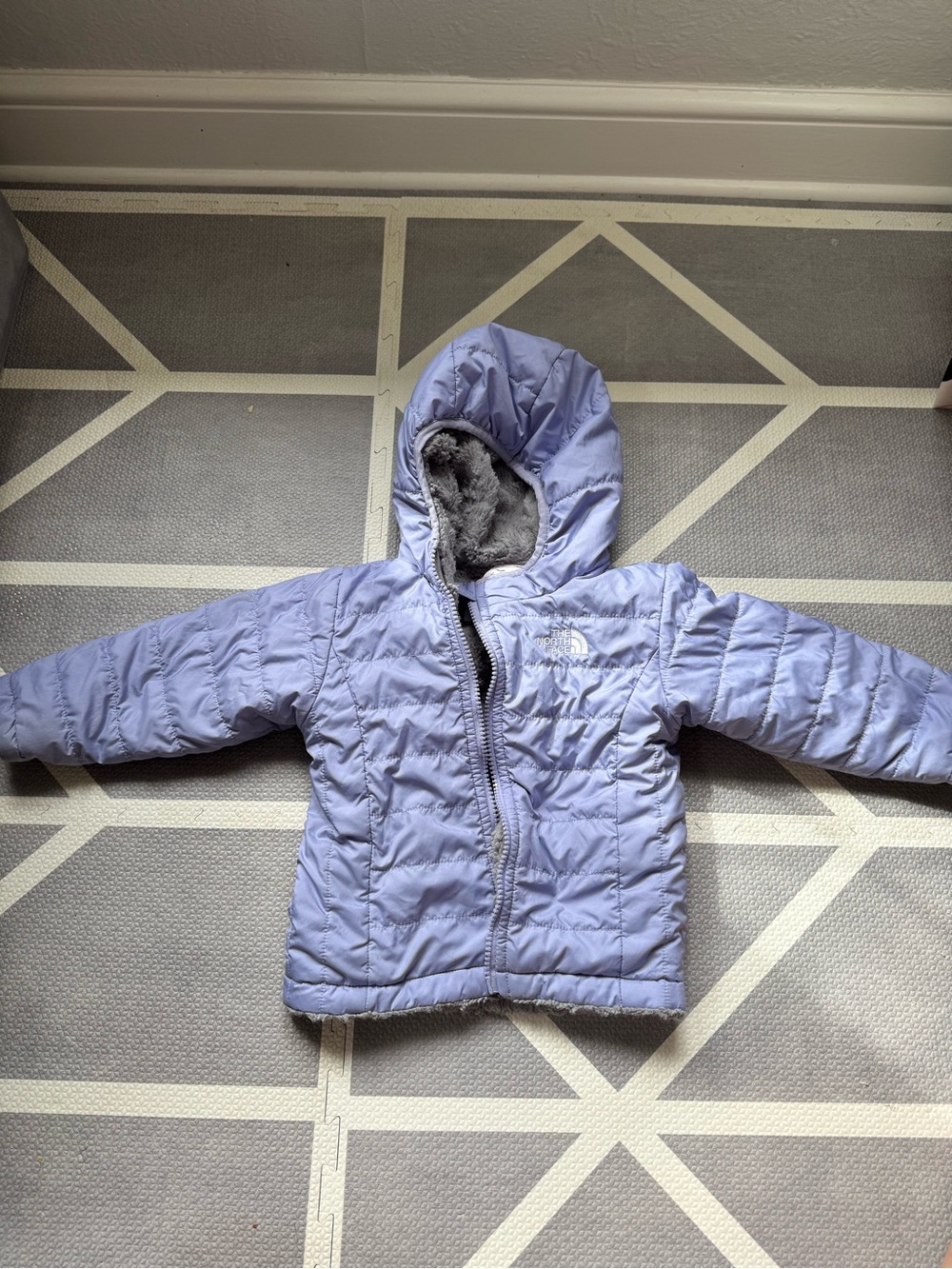 The North Face Girls' Lavender Hooded Puffer Jacket